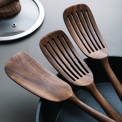 2-Piece Teak Wooden Spatula Set