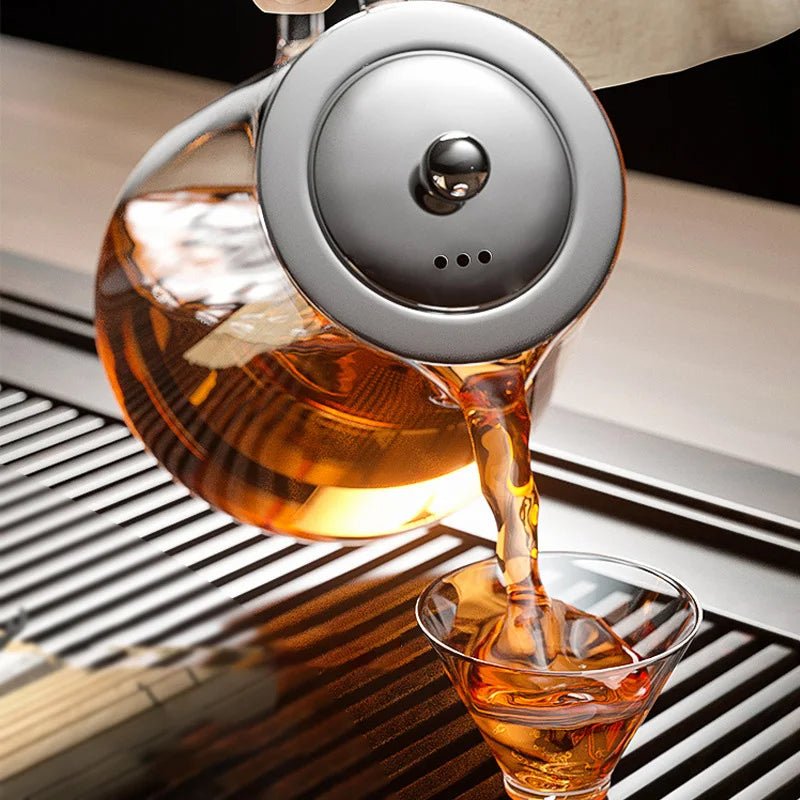 Heat Resistant Glass Teapot with Stainless Steel Tea Strainer